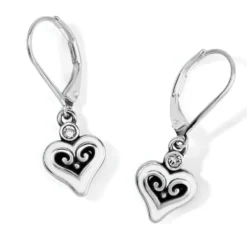 Alcazar Blanc Heart Leverback Earrings