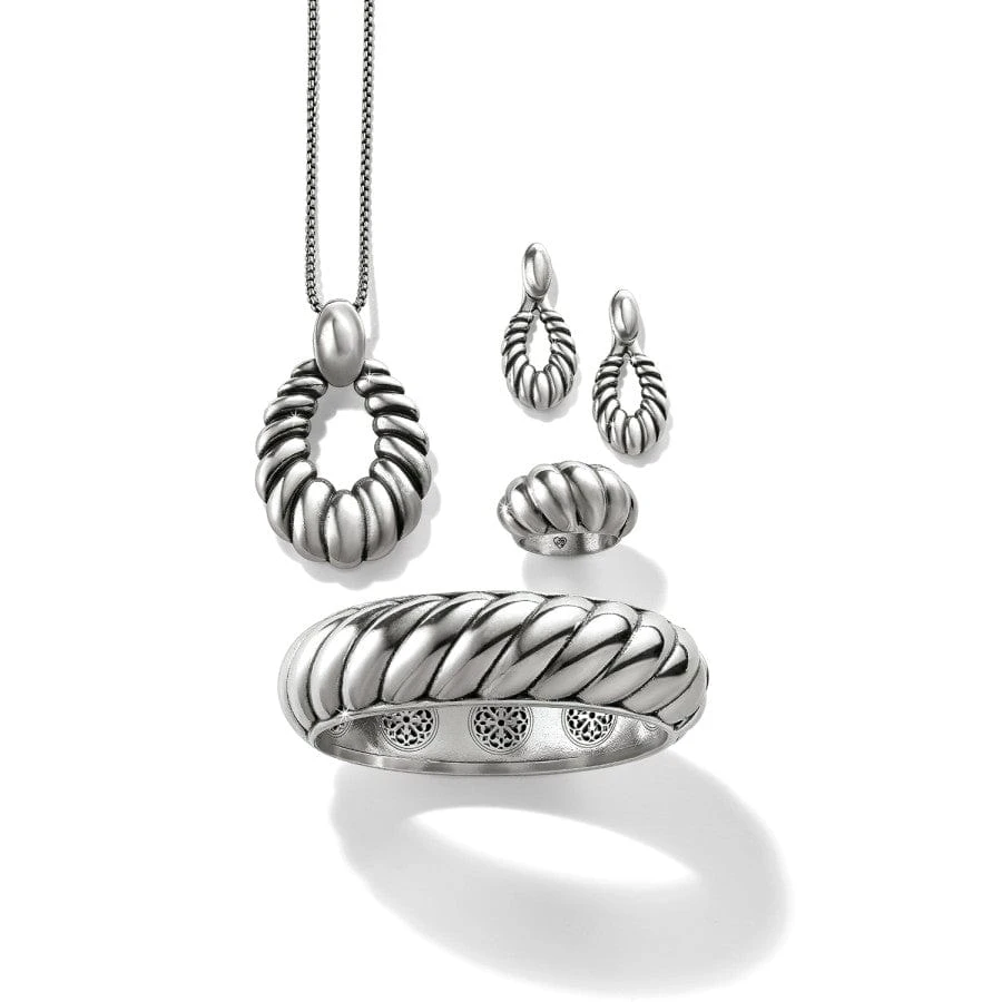 Athena Scalloped Post Drop Earrings - Image 2