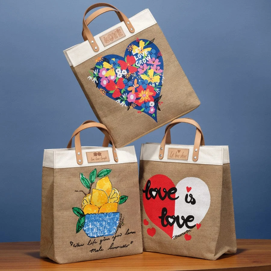 Let Love Grow Burlap Tote - Image 4