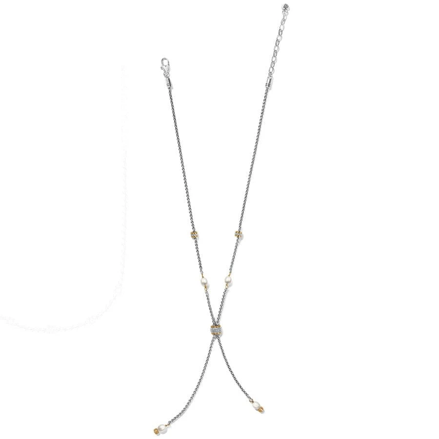 Meridian Petite Pearl Two Tone Y Necklace - Image 2
