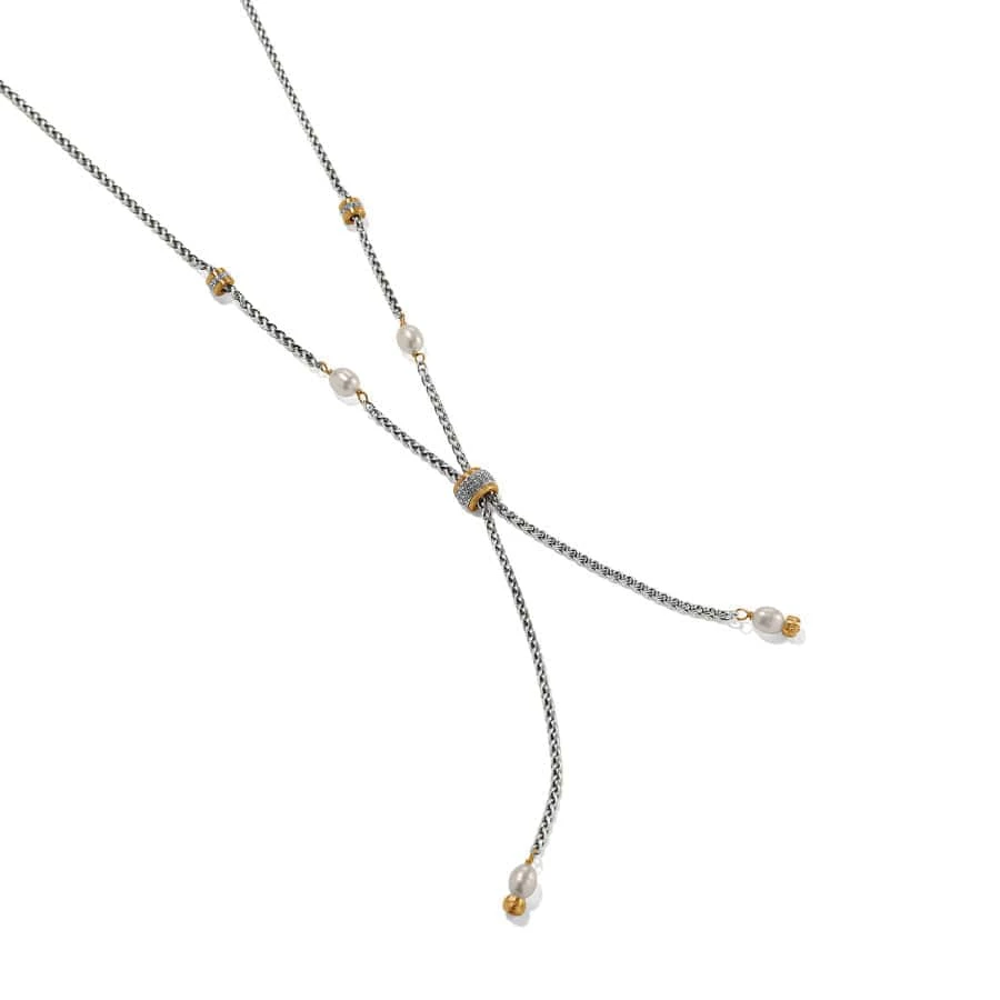 Meridian Petite Pearl Two Tone Y Necklace - Image 3