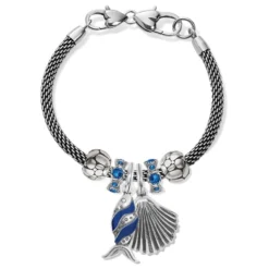 Silver Shell Retro Fish Charm Bracelet